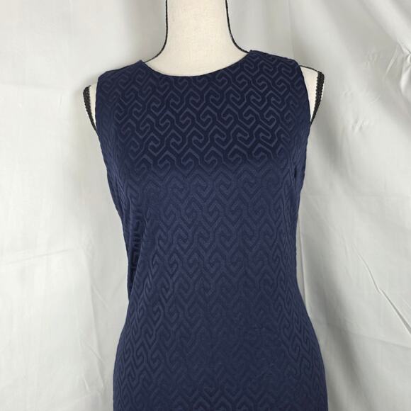 J.McLaughlin Sheath Dress Women XS Navy Textured Sleeveless Stretch Classic - Picture 3 of 12